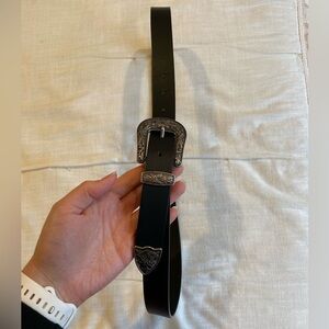 Women’s Black and Silver Western Belt